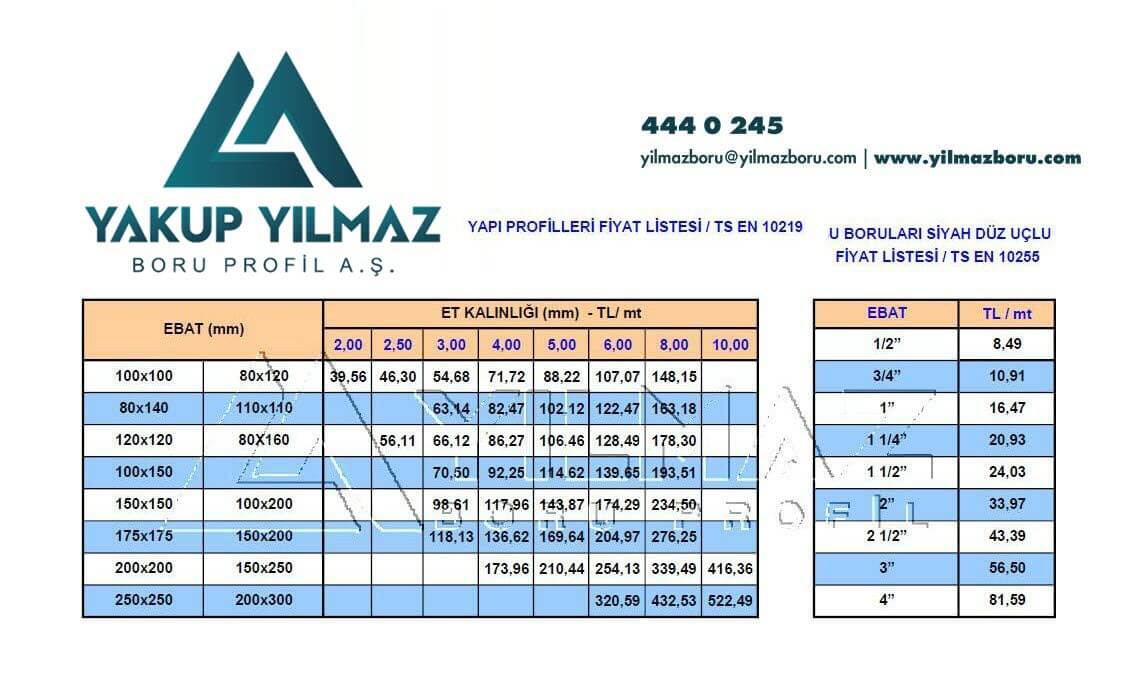 YilmazBoruProfil_fiyatlar
