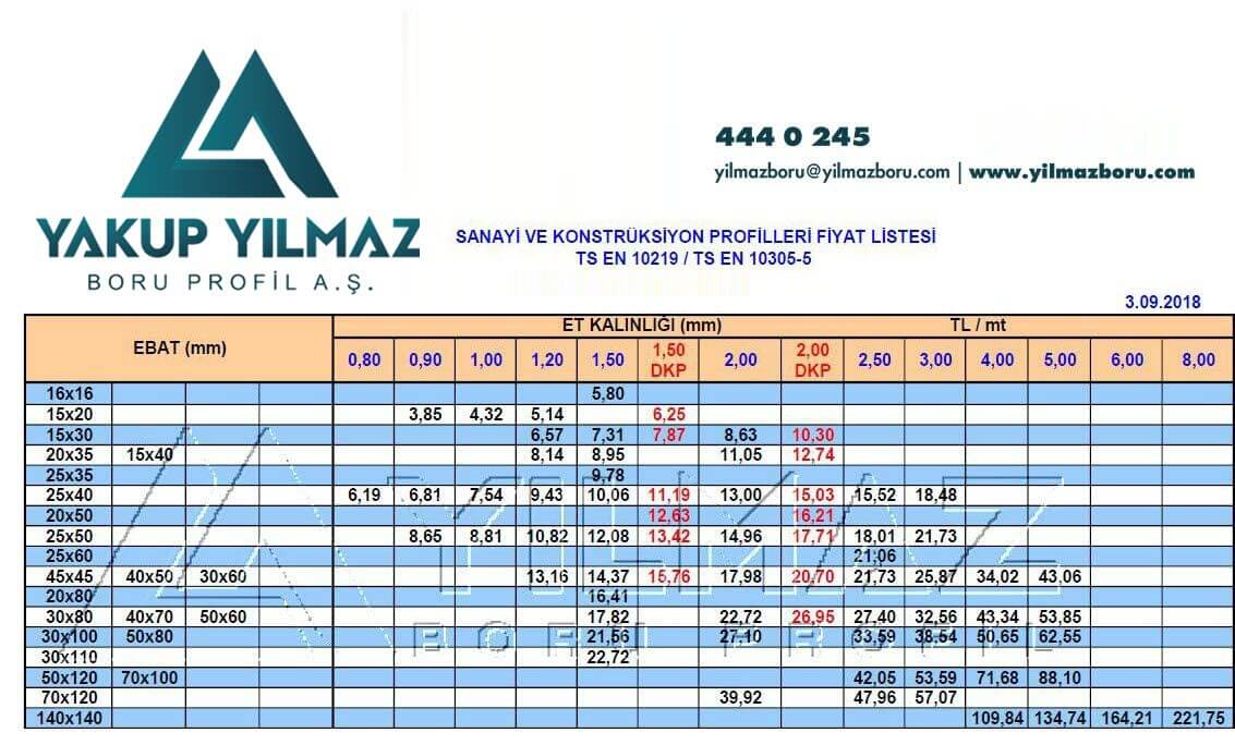 YilmazBoruProfil_fiyatlar